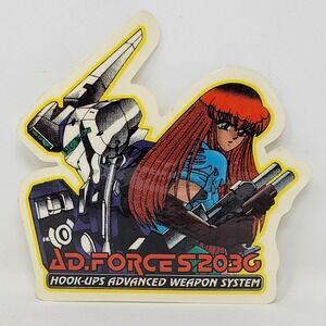 Hook-Ups Skateboards A.D. Forces 2036 Anime Girl Mecha Sticker 4 Inch